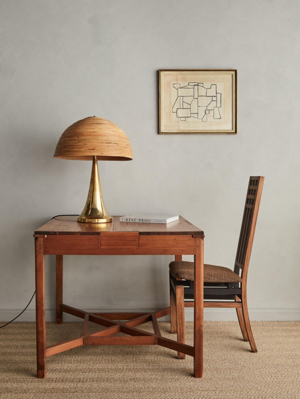 Pair Of Bamboo And Brass Table Lamps