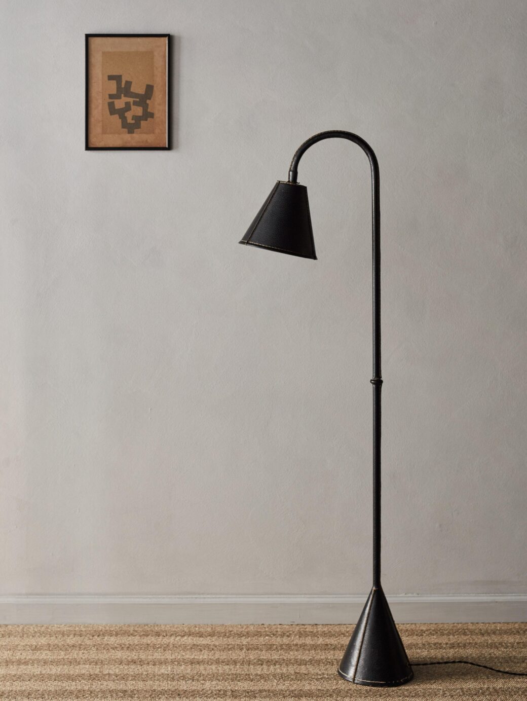 Jacques Adnet For Valenti Floor Lamp, 1960s (Black)
