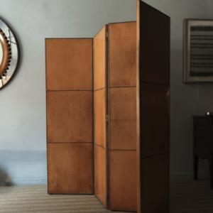 Four-Leaf Leather Screen from Spain